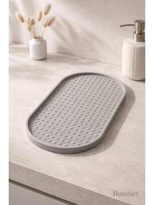 TeknoKapsül Silikon Yağdanlık Sıvı Sabunluk Altlığı 24X12 cm Kaymaz Dayanıklı Kolay Temizlenebilir Mutfak