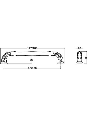 TeknoKapsül Antik Gümüş Rengi 160 mm Klasik Kulp