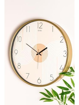 TeknoKapsül Muyika Pino Metal Kasa Gerçek Cam 47 cm Sessiz Mekanizma Dekoratif Duvar Saati Mds-47 Pinolinda