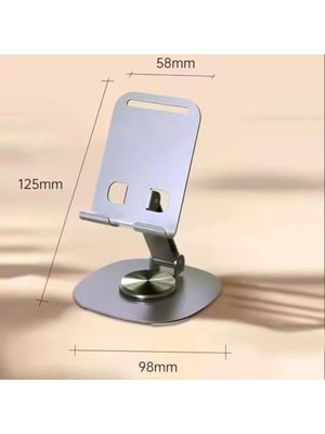 TeknoKapsül Metal 360 Dönebilen Ayarlanabilir Telefon Masa Üstü Standı Standart M-360 Üst Kısım Aşağı Yukarı