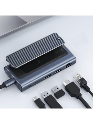 TeknoKapsül Usb-C Docking Station With M.2 Nvme Enclosure – 4K 60Hz Hdmi, 1000MBPS Ethernet, 2×usb 3.2 Gen2 10G