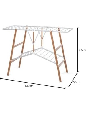 TeknoKapsül Myhome Ciak Çamaşır Kurutma Askısı, Katlanabilir Alüminyum, Anodize Ceviz