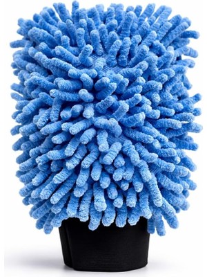 TeknoKapsül - Peluş Araba Yıkama Temizlik Eldiveni, Mikrofiber Oto Yıkama Eldiven, Çift Taraflı Araç Detay E