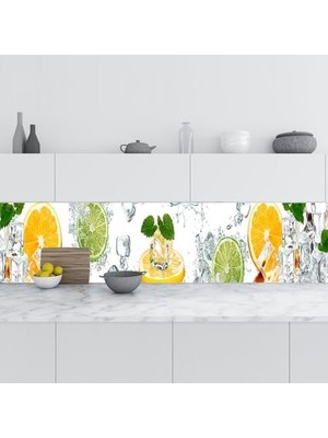 TeknoKapsül Mutfak Tezgah Arası Folyo Kaplama Folyosu Meyve Su 60X500 cm