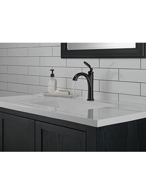 TeknoKapsül Woodhurst Mat Siyah Banyo Bataryası, Tek Delikli Banyo Bataryası, Tek Saplı Banyo Lavabo Bataryası