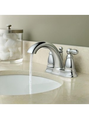 TeknoKapsül 6610BN Brantford Brushed Nickel Two-Handle High Arc Bathroom Faucet With Drain Assembly, Brushed Ni