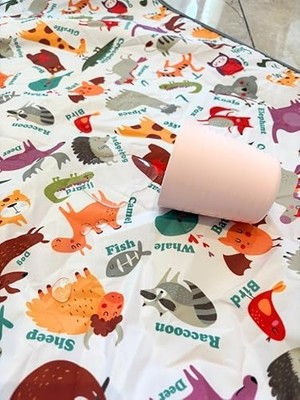 TeknoKapsül Yorni Alt Açma Örtüsü, Sıvı Geçirmez Bebek Bakım Örtüsü, Zoo Zoo Ikili Ekonomik Set, 65X80CM,%100 P