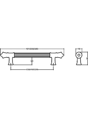 TeknoKapsül Antik Gümüş Rengi 128 mm Klasik Kulp