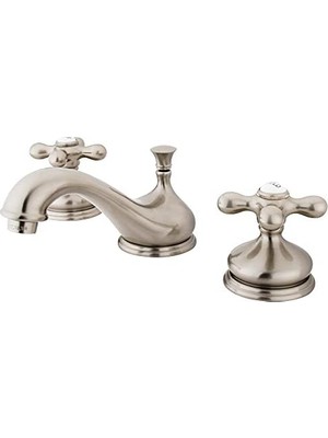 TeknoKapsül Pirinç KS1168AX 20,3 cm Inç Breitgefaechert Wc Musluk – Saten Nikel