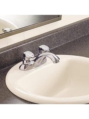TeknoKapsül Musluk 86T1153 86T Two Handle Metering Slow-Close Lavatory Musluk, Krom By Musluk