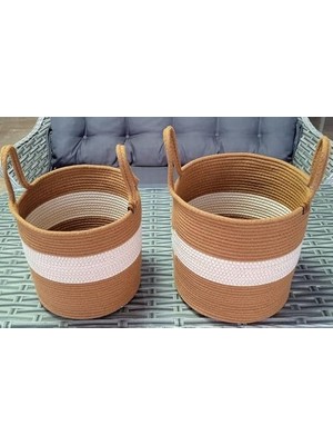 TeknoKapsül Dekorati̇f 2 Adet 30 * 25CM Sepet Altin Kahve Hasir Oyuncak Patates Soğan Sepeti̇