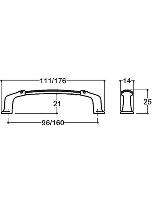 TeknoKapsül Antik Gümüş Rengi 96 mm Klasik Kulp