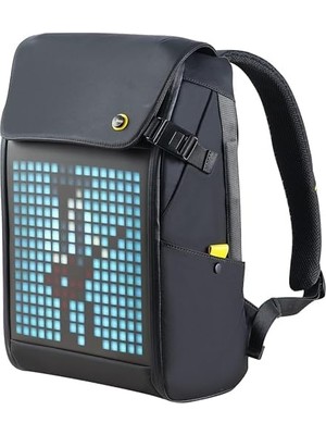 TeknoKapsül Divoom Pixoo Pixoo Pixoo Pixoo Laptop Sırt Çantası Erkek 15 Inç Su Geçirmez Okul Sırt Çantası L