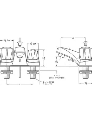 TeknoKapsül LG1436002 Pfirst Serisi 2 Saplı 10 cm Banyo Musluğu Cilalı Krom, Su Verimli Model
