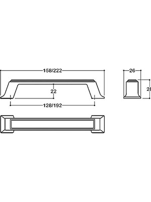 TeknoKapsül Antik Gümüş Rengi 192 mm Klasik Kulp