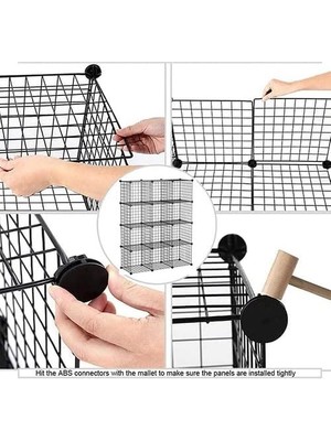 TeknoKapsül 12 Bölmeli Metal Tel Portatif Modüler Oyuncak Dolabı Çok Amaçlı Düzenleyici Raf