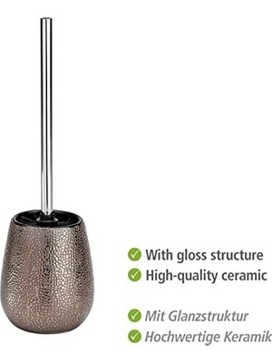 TeknoKapsül Marrakesh Klozet Takımı, Tuvalet Fırçası Tutucu, Seramik, Ø 12,5 x 41 Cm, Kahverengi