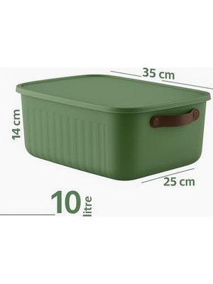 TeknoKapsül 2'li Kapaklı Saklama Kutusu Seti (10 Litre) – Taşınabilir Kulplu, Dolap Içi Düzenleyici, Çok Amaçlı