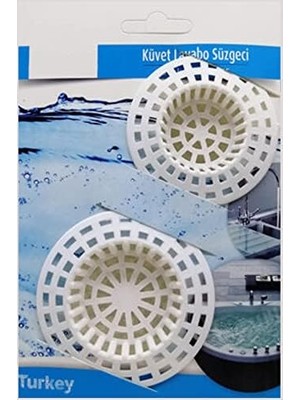 TeknoKapsül Burçin 2'li Evye Lavabo Süzgeci Plastik Küvet Lavoba Süzgeç 1410