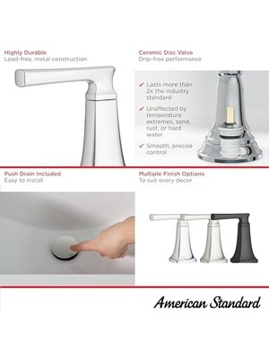 TeknoKapsül Standard 7426201.243, Belmeade Iki Kulplu 4 Inç Banyo Bataryası, Mat Siyah