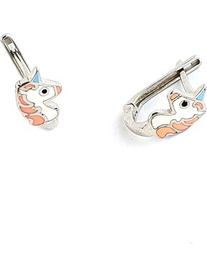 Ose Shop Mineli 925AYAR Gümüş Unicorn Çocuk Küpesi