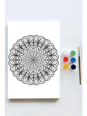 TeknoKapsül (PSTER21613) Mandala Tuval Kanvas Tablo Boyama Hobi Seti 16 (40X60CM)