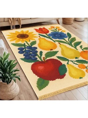 Vivense Sunflower Baskılı Dokuma Taban Halı, 250 Yng, 120X180  cm