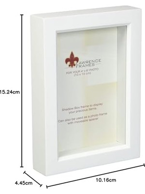 TeknoKapsül Frames 795246 Beyaz Ahşap Hazine Kutusu Gölge Kutusu Resim Çerçevesi, 10,5 x 15,7 cm