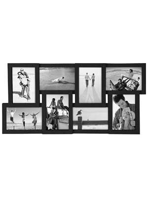 TeknoKapsül Uluslararası Tasarımlar Siyah 8 Açılış 4x6 Kolaj Fotoğraf Çerçevesi