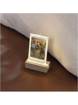 TeknoKapsül Mini LED Işıklı Ahşap Fotoğraf Çerçevesi