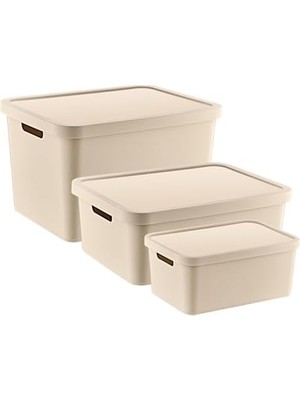 TeknoKapsül 3'lü Set Stafi Kapaklı Kutu (4,5-12-18 Lt)