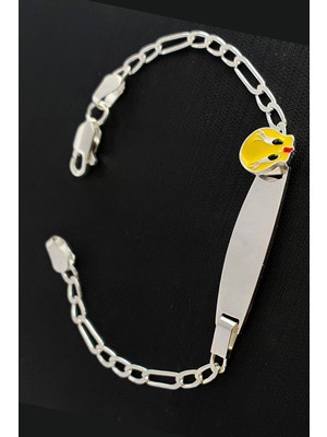 Ose Shop Mineli Tweety Figürlü 925 Ayar Gümüş Çocuk Bileklik