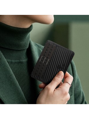 Trusador Siena Carbon Hakiki Deri Kartlık Cüzdan Ince Tasarım Unisex Kadın Erkek