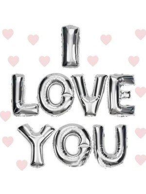MiraLive I Love You Folyo Balon Gümüş Renk 35 cm (4887)
