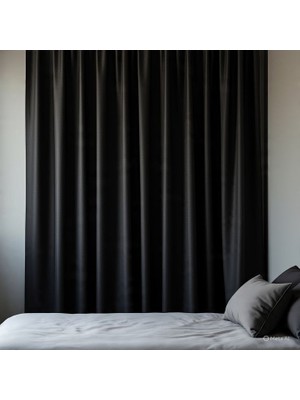 Brillant Blackout Karartma Güneşlik Perde Pilesiz Siyah