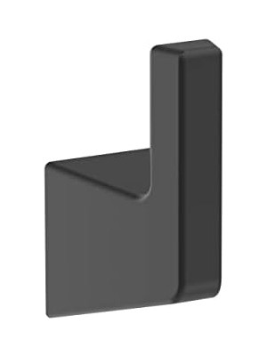 TeknoKapsül BH36000MB | Mat Siyah Tekli Bornoz Kancası | 3-9/16 Inç (90 Mm) Uzunluk Havluluk | Blackrock | Bany