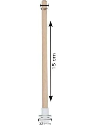 TeknoKapsül Ağaç Ahşap Kuş Tüneği Kuş Tünek Boy 15 cm Çap 10 mm 1 Adet