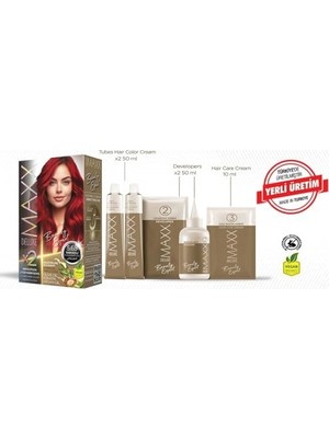 TeknoKapsül Maxx Deluxe Beauty Expert Hair Color (Kerati̇n)'li̇ 1 Kutu (2 x 50 Ml) (Nar Kızılı 5.65)