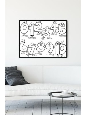 TeknoKapsül (PSTER10296) Sayı Boyama Eğitim Çerçeveli Tablo (40X50CM)
