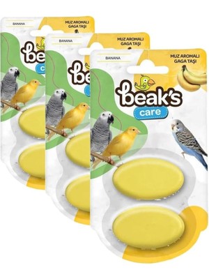 TeknoKapsül Kuşlar Için Ek Besinler, Ikili, Muz Aromalı Gaga Taşı x 9 Adet (3 Paketi)