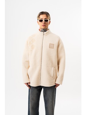 Respire Erkek Abstd Zip Oversize Teddy Ceket Ekru