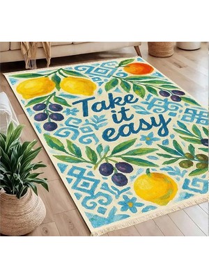 Vivense Take It Easy Baskılı Dokuma Taban Halı, 259 Yng, 80X150  cm
