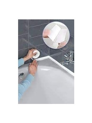 TeknoKapsül Banyo Küvet Mutfak Lavabo Beyaz Su Sızdırmaz Bant Su Geçirmez Bant 3,2 Metre (38MM*3,2 Metre)