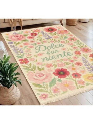 Vivense Dolce Far Niente Italyan Temalı Baskılı Dokuma Taban Halı, 282 Yng, 150X230  cm
