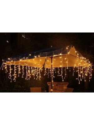 TeknoKapsül 4 Metre 8 Fonksiyonlu Dekoratif Saçak Sarkıt Perde LED Eklenebilir LED Süsleme LED LED Işık Ledli I