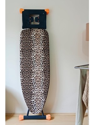 TeknoKapsül Asev Ütü Masası Kılıfı Büyük Boy Ipli Stoperli Keçeli Kılıfı Örtüsü Bezi 55X140CM Leopar