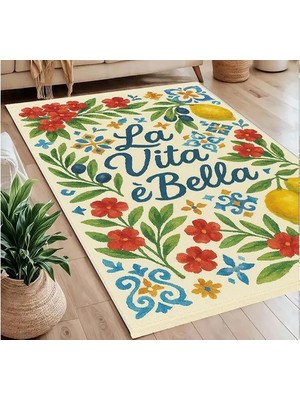 Vivense Viva La Vida Baskılı Dokuma Taban Halı, 256 Yng, 120X180  cm