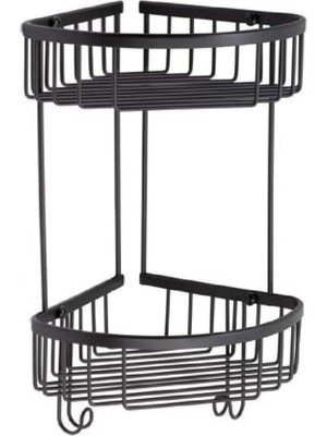 TeknoKapsül Banyo Duş Raf Sistemi Siyah Renk 377X196X250 mm