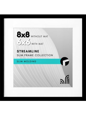 TeknoKapsül Siyah 8x8 Resim Çerçevesi - Mat ile 6x6 Resim Çerçevesi Veya Mat Olmadan 8x8 Çerçeve Olarak Kullanı
