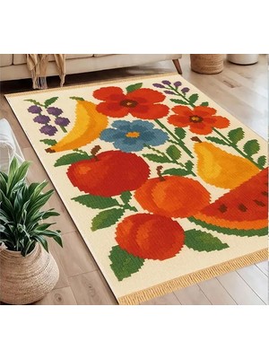 Vivense Watermelon Baskılı Dokuma Taban Halı, 254 Yng, 80X200  cm